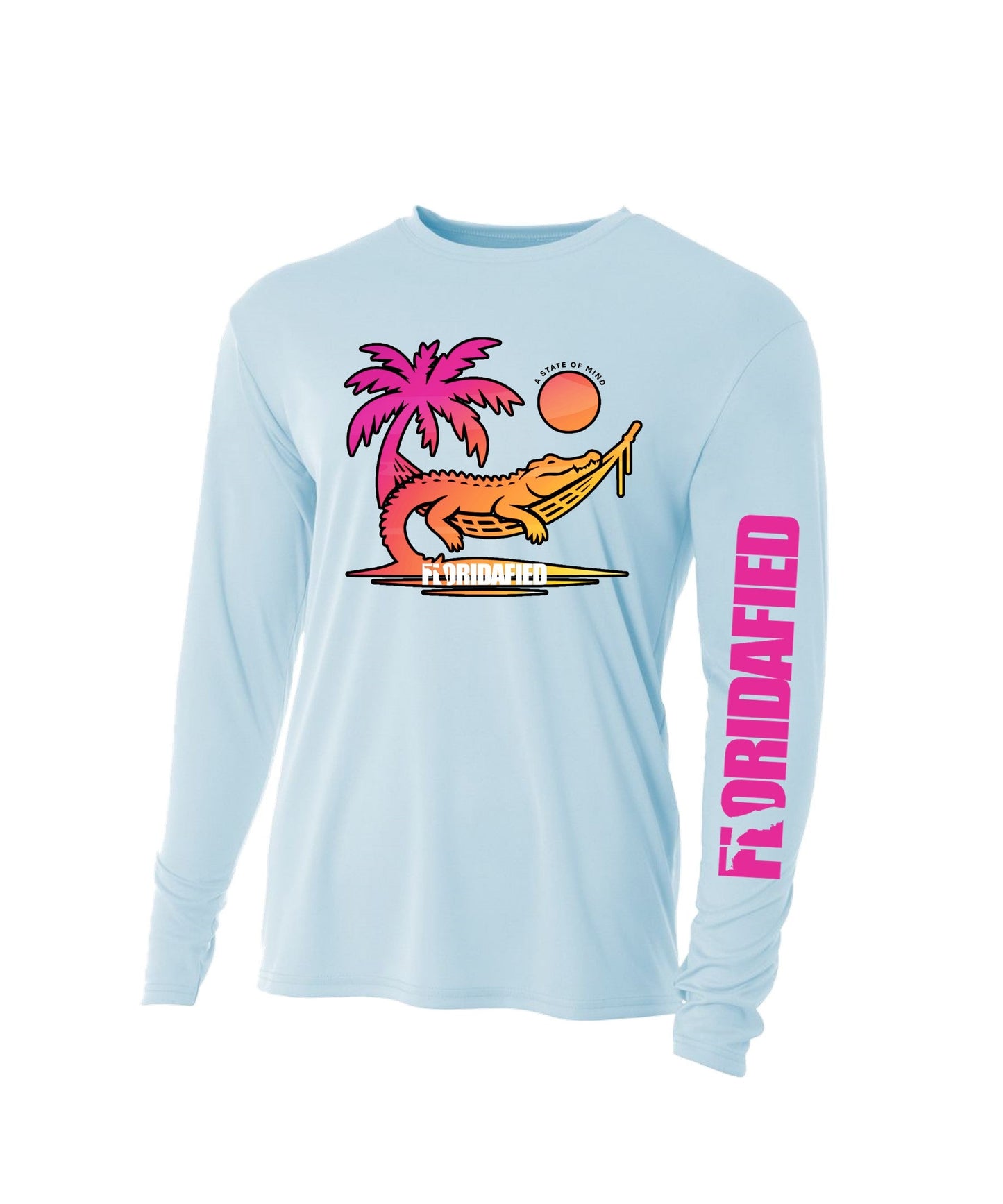 Kids Pink Alligator in Hammock Performance Shirt